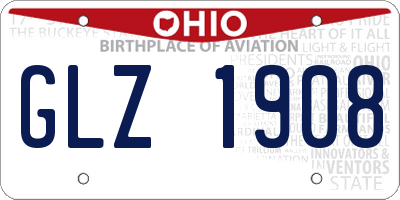 OH license plate GLZ1908