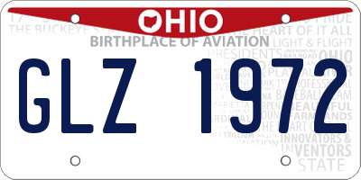 OH license plate GLZ1972
