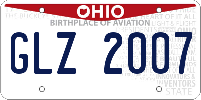 OH license plate GLZ2007