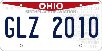 OH license plate GLZ2010