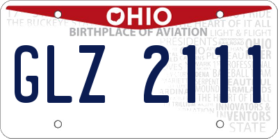 OH license plate GLZ2111