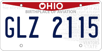 OH license plate GLZ2115