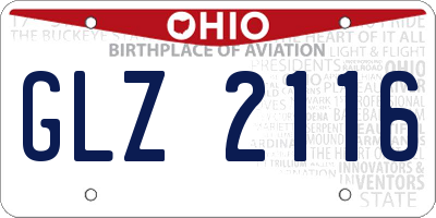 OH license plate GLZ2116