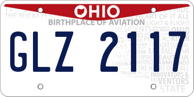 OH license plate GLZ2117