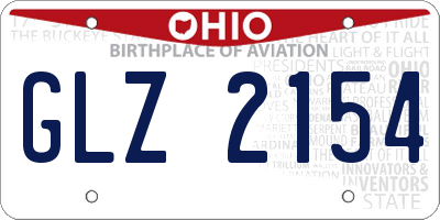OH license plate GLZ2154