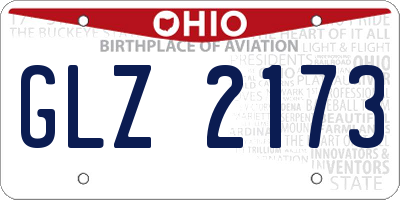 OH license plate GLZ2173