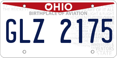 OH license plate GLZ2175