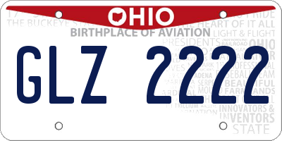 OH license plate GLZ2222