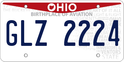 OH license plate GLZ2224
