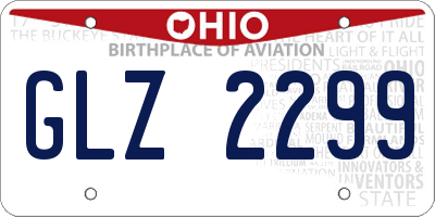 OH license plate GLZ2299