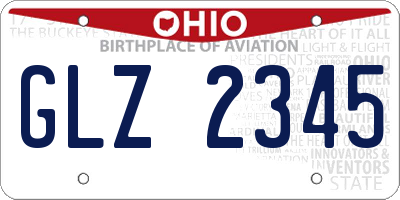 OH license plate GLZ2345