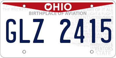 OH license plate GLZ2415