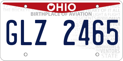 OH license plate GLZ2465