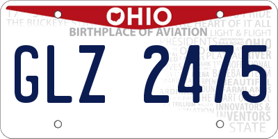 OH license plate GLZ2475