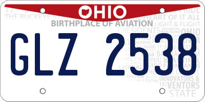 OH license plate GLZ2538