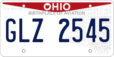 OH license plate GLZ2545