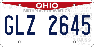 OH license plate GLZ2645