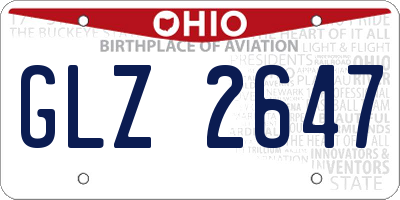 OH license plate GLZ2647