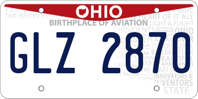 OH license plate GLZ2870