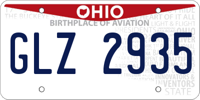 OH license plate GLZ2935