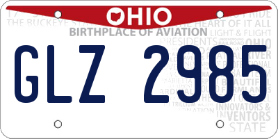 OH license plate GLZ2985