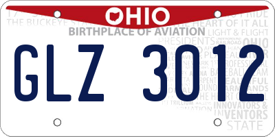 OH license plate GLZ3012