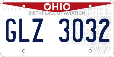 OH license plate GLZ3032