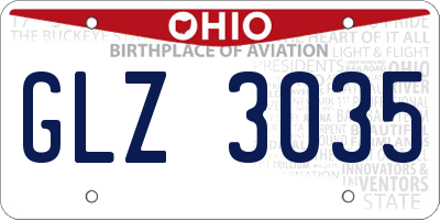 OH license plate GLZ3035