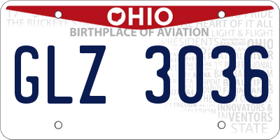 OH license plate GLZ3036