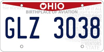 OH license plate GLZ3038