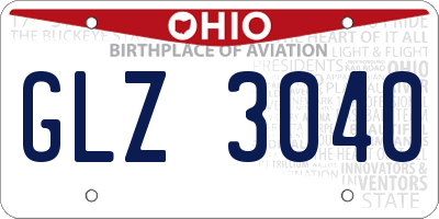 OH license plate GLZ3040