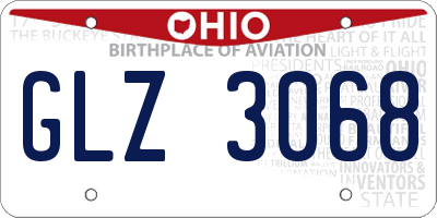 OH license plate GLZ3068