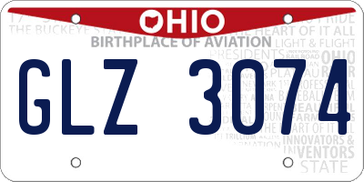 OH license plate GLZ3074