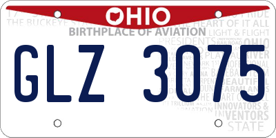 OH license plate GLZ3075