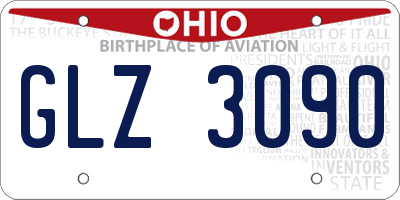 OH license plate GLZ3090