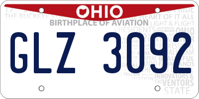 OH license plate GLZ3092