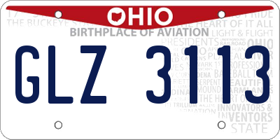 OH license plate GLZ3113