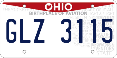 OH license plate GLZ3115