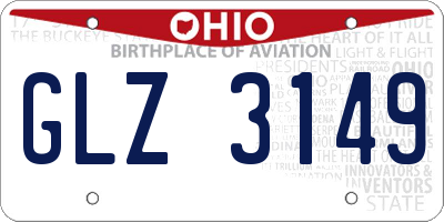 OH license plate GLZ3149