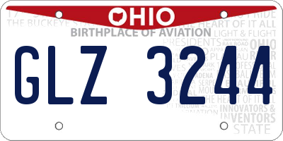 OH license plate GLZ3244