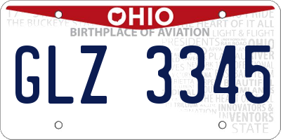 OH license plate GLZ3345