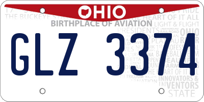 OH license plate GLZ3374