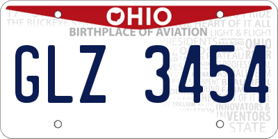 OH license plate GLZ3454