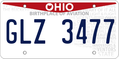 OH license plate GLZ3477