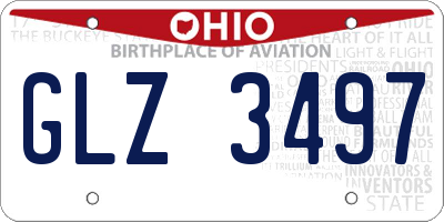 OH license plate GLZ3497