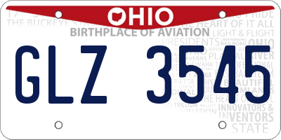 OH license plate GLZ3545