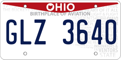 OH license plate GLZ3640