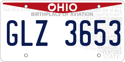 OH license plate GLZ3653