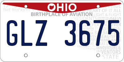 OH license plate GLZ3675