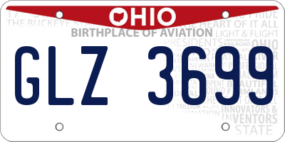 OH license plate GLZ3699
